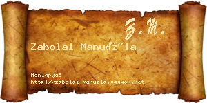 Zabolai Manuéla névjegykártya
